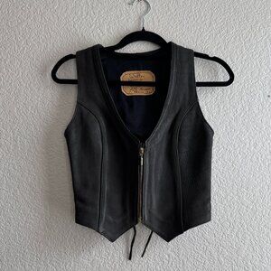 Walter Leather Co. Vintage Leather Biker Vest XS